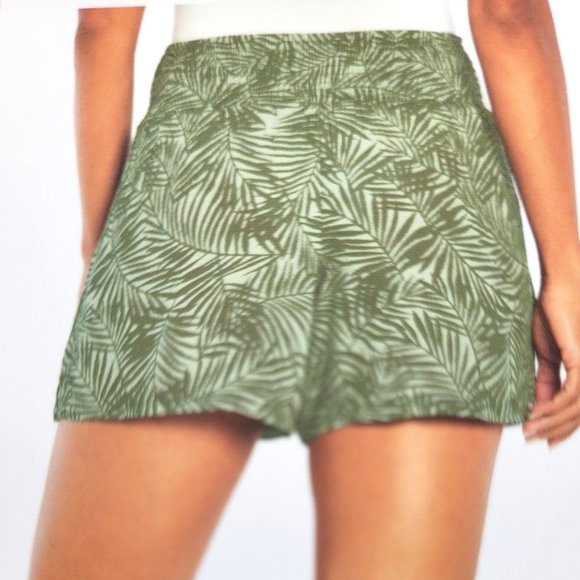 NWT Three Dots Women's Printed Pull On Printed Shorts Green Size 2XL $40 2HL145 - Picture 2 of 2